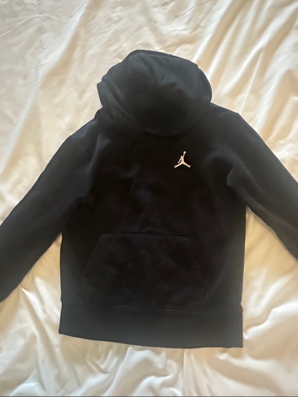 Jordan Black Hoodie with White Jumpman Chest Logo